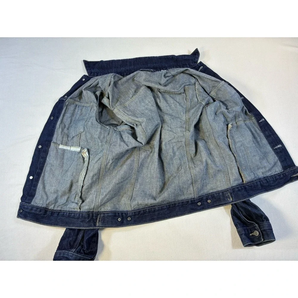 Levi's Premium Type 2 Trucker Jacket Denim‎ Dark Wash Blue Men's No Size Tag